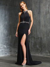 Sleeveless  Beading Spandex Prom Dress