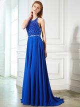 Gorgeous Jewel Beading Sleeveless Chiffon  Prom Dress