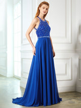 Gorgeous Jewel Beading Sleeveless Chiffon  Prom Dress