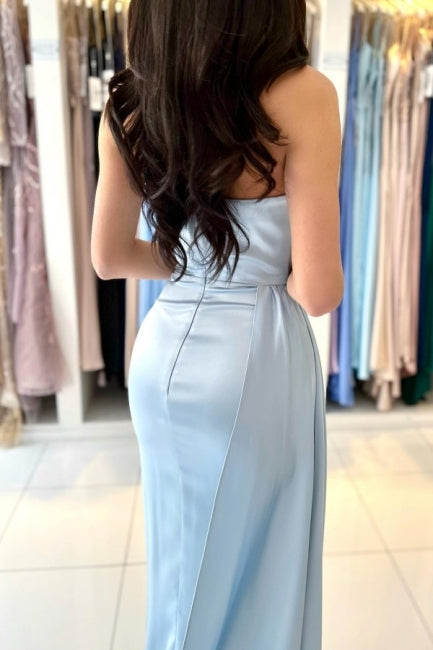 Classic Mermaid Sleeveless Evening Gown Long Blue Ball Dresses