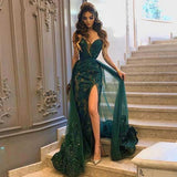 Elegant Green Prom Dress Long Ball Dresses With Overskirt Sweetheart