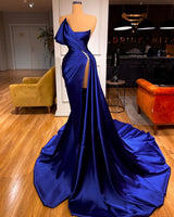 Fabulous Royal Blue Mermaid Prom Dress With Split On Sale Long