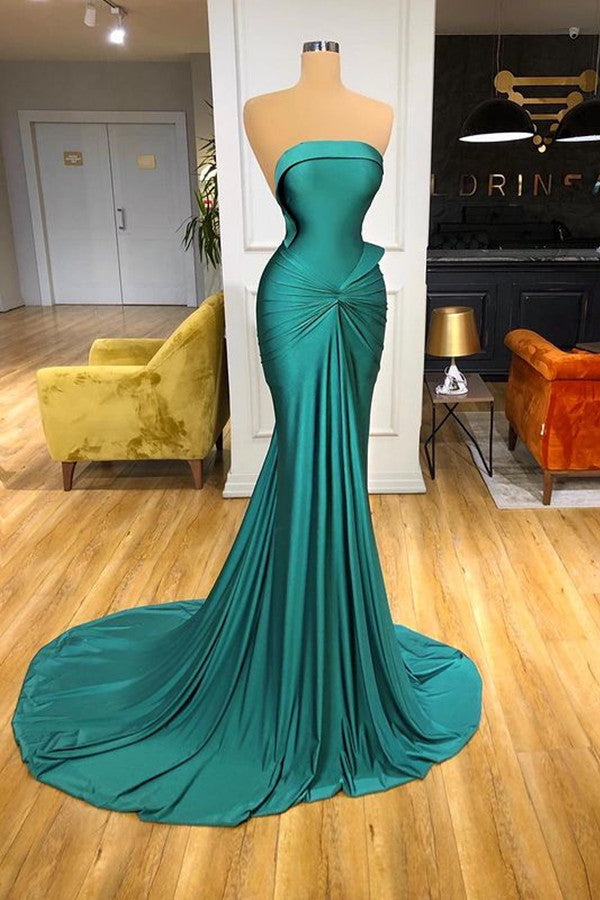 Modern Long Mermaid Evening Prom Dress On Sale Strapless