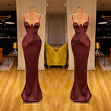 Modern Mermaid Evening Ball Dresses Long Prom Dresses Spaghetti-Straps