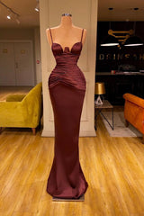 Modern Mermaid Evening Ball Dresses Long Prom Dresses Spaghetti-Straps