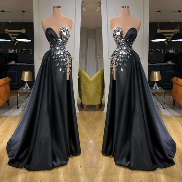 Amazing Crystal Long Prom Dress With Split On Sale Sweetheart
