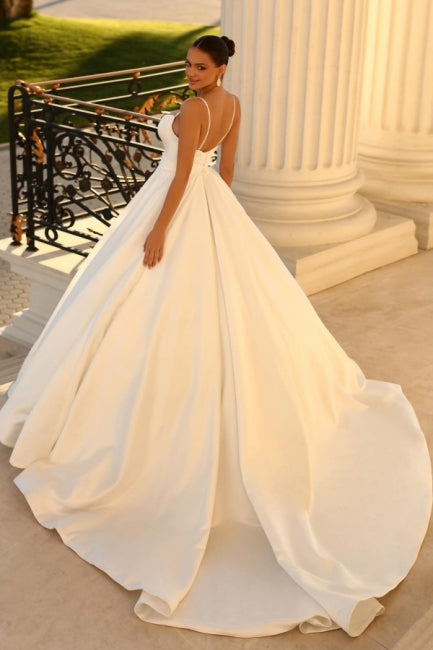 Charming Spaghetti-Straps Sleeveless Ball Gown Bridal Gowns On Sale