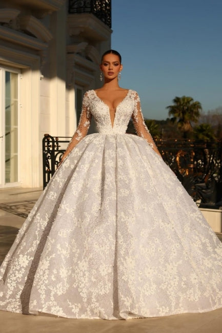 Modest Sweetheart Ball Gown Lace Bridal Gowns On Sale Crystals