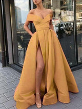 Glamorous Party Dress Ruffles Off-the-Shoulder Sleeveless  Prom Dress