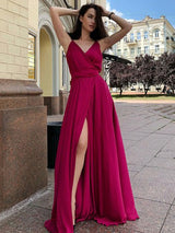 Gorgeous Satin Chiffon Ruffles Sleeveless  Prom Dress