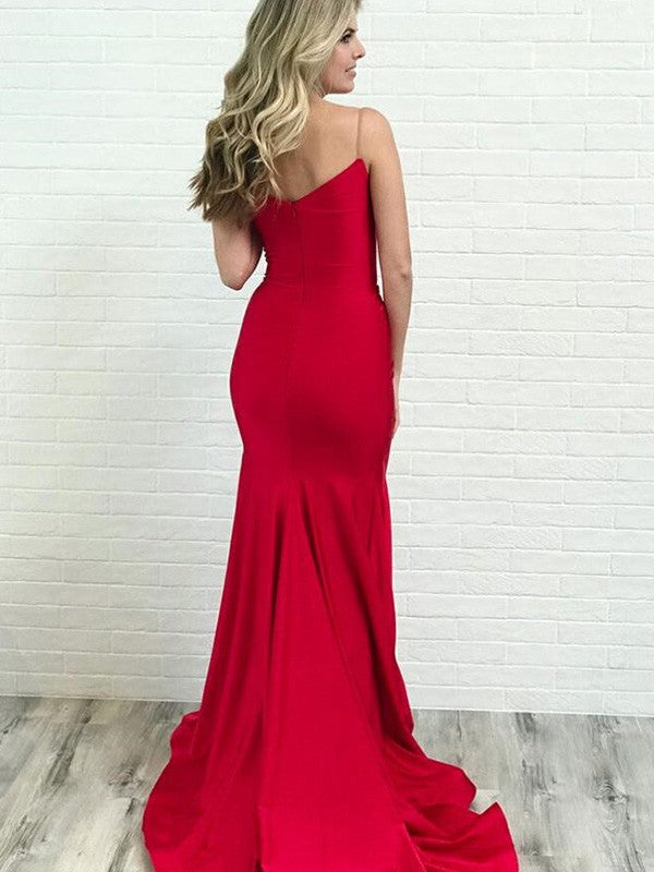 Gorgeous Ruched Stretch Crepe Sleeveless Court Train Prom Dress