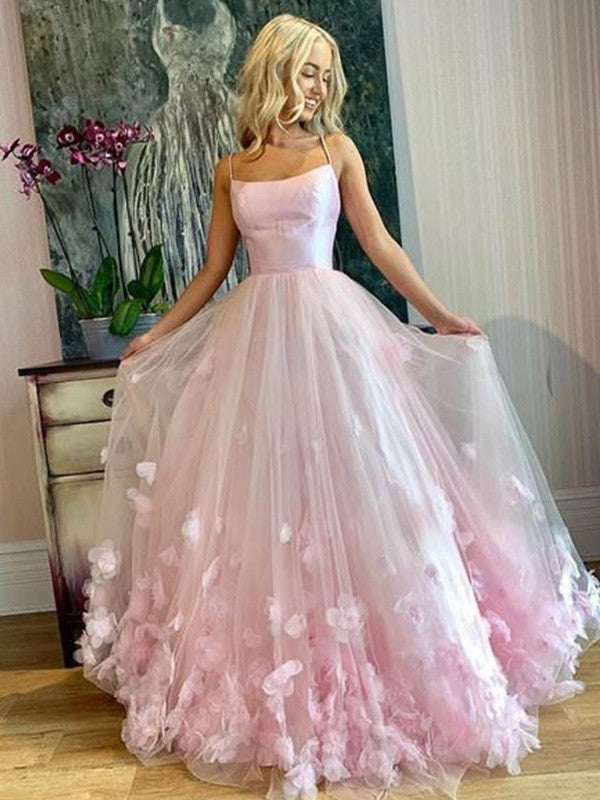 Gorgeous Bateau Tulle With Appliques Long Sleeveless Prom Dress