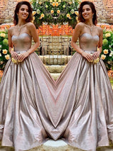 Ball Gown Ruffles Sleeveless Sequins  Sweetheart Prom Dress