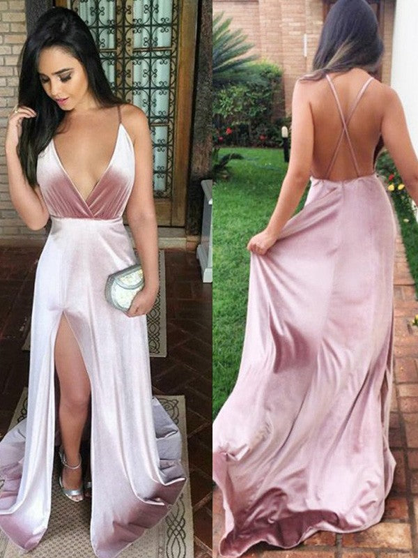 Gorgeous Satin Ruched V-neck Sleeveless  Prom Dress