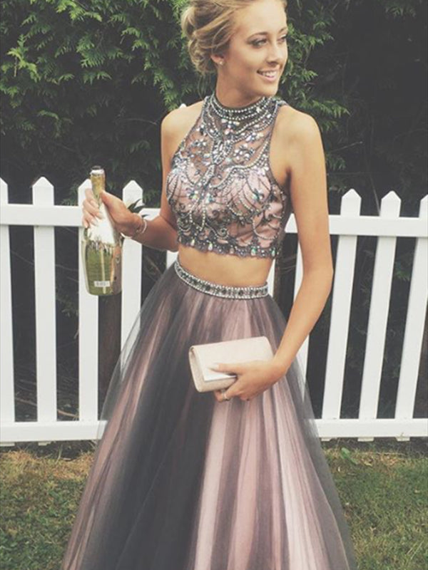 Sleeveless Amazing Scoop Long Tulle Prom Dress