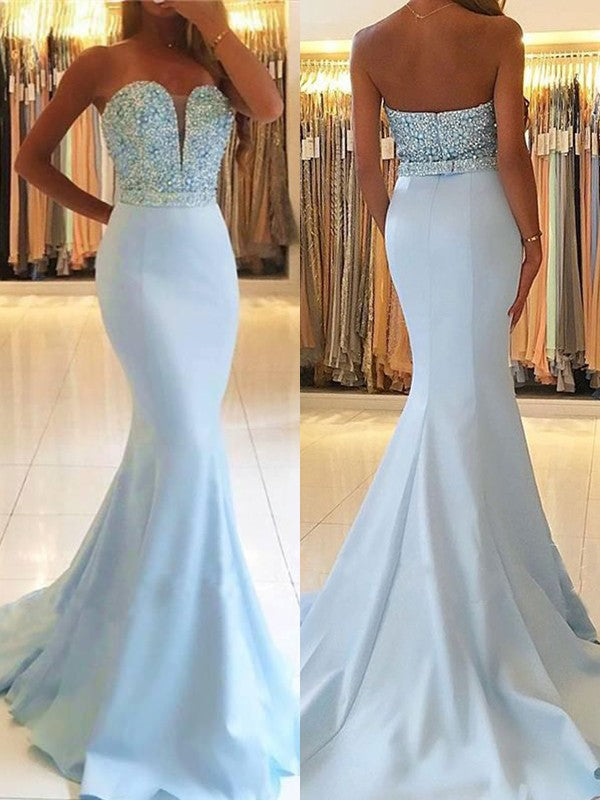 Beautiful Sleeveless Mermaid  Sweetheart Beading Elegant Evening Dress