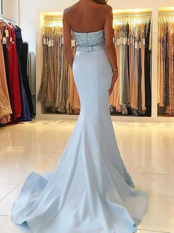 Beautiful Sleeveless Mermaid  Sweetheart Beading Elegant Evening Dress