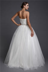 Gorgeous Sweetheart Sleeveless Long Beading Net Prom Dress