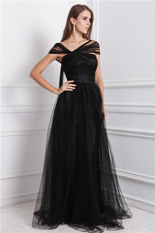 Gorgeous Bateau Sleeveless Ruffles Long Net Prom Dress