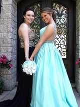 Gorgeous Straps Sleeveless Crystal  Satin Plus Size Prom Dress