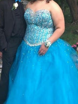 Gorgeous Sweetheart Beading Sleeveless Long Organza Plus Size Prom Dress