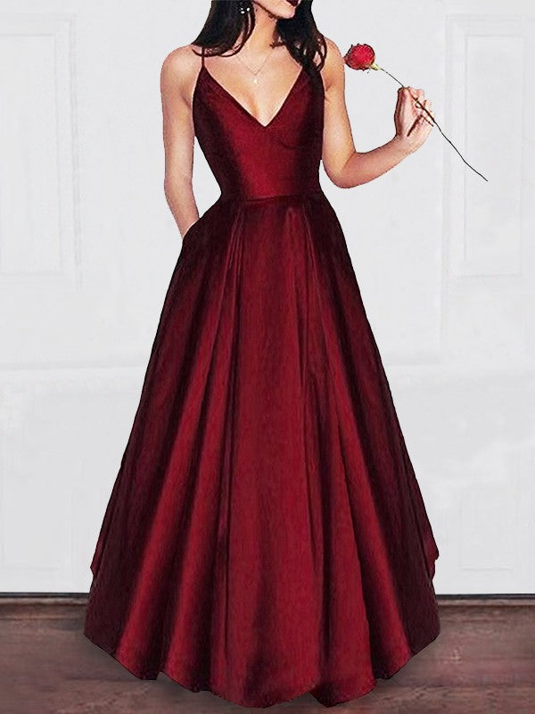 Gorgeous V-neck Long Ruffles Elegant Evening Dress