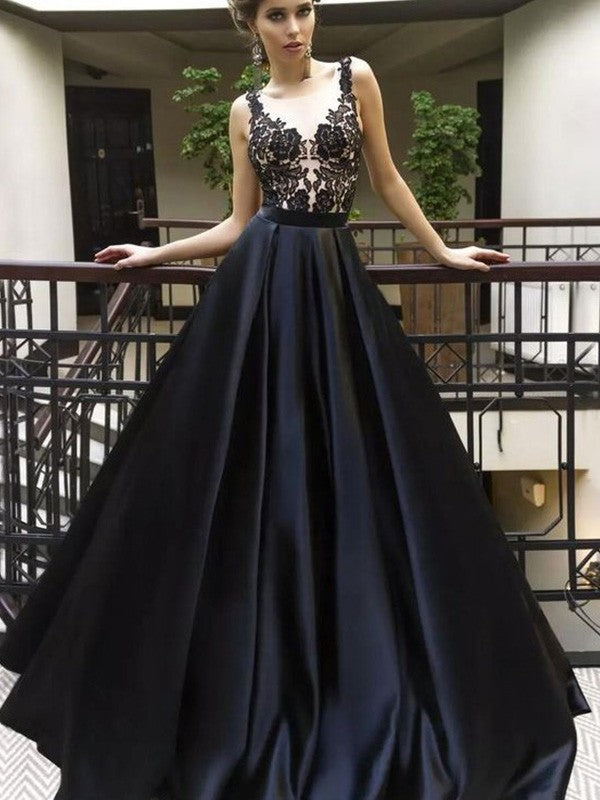 Gorgeous Sheer Neck Sleeveless With Appliques  Prom Dress Long Online