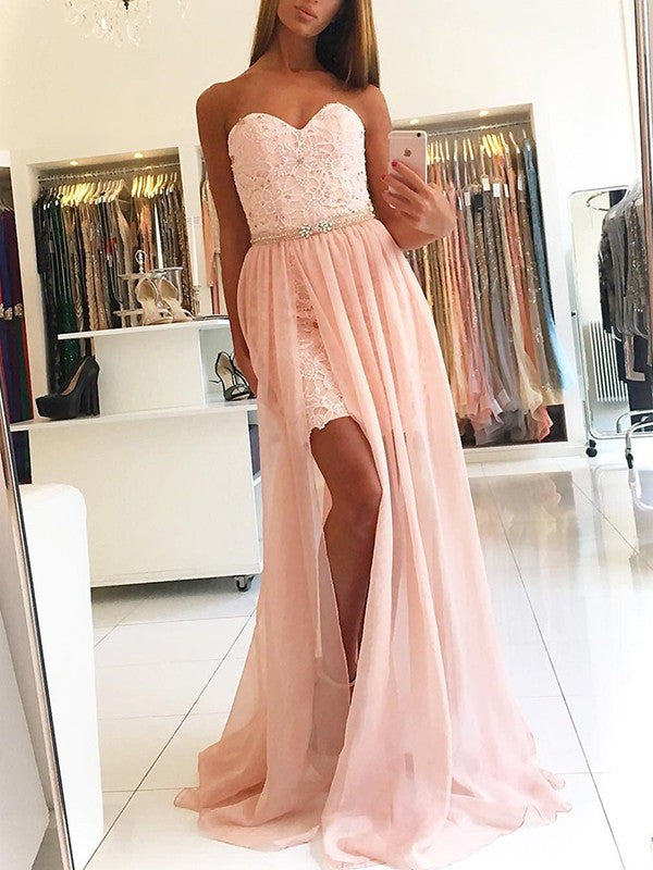 Sleeveless Amazing Sweetheart  Lace Tulle Prom Dress