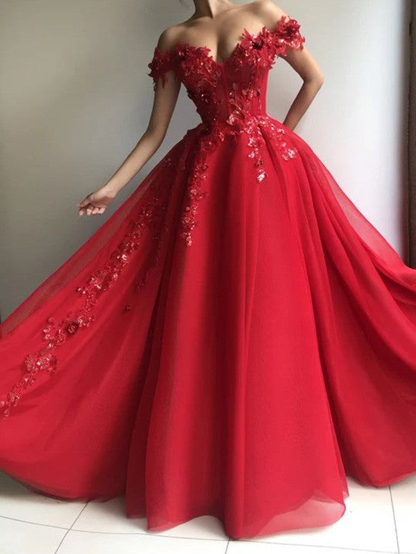 Gorgeous Chiffon Off-the-Shoulder Sleeveless With Appliques Long Prom Dress