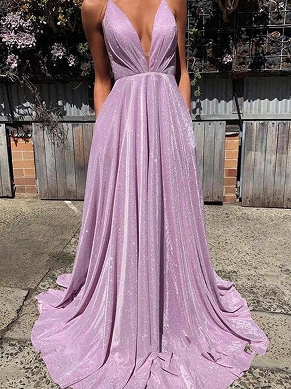 Gorgeous V-neck Ruffles Sleeveless  Prom Dress