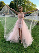 Gorgeous Tulle Sweetheart Sleeveless Hand-Made Flower  Prom Dress