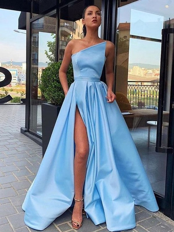 Gorgeous Strapless Satin Sleeveless Ruffles Long Prom Dress