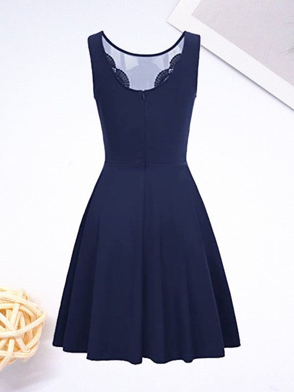 Gorgeous Stretch Crepe Lace V-neck Sleeveless Homecoming Dress