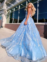 Gorgeous Lace With Appliques V-neck Sleeveless  Prom Dress