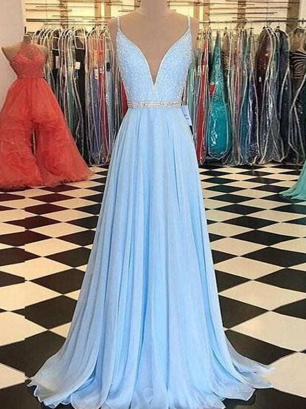 Gorgeous Chiffon Ruffles V-neck Sleeveless  Prom Dress