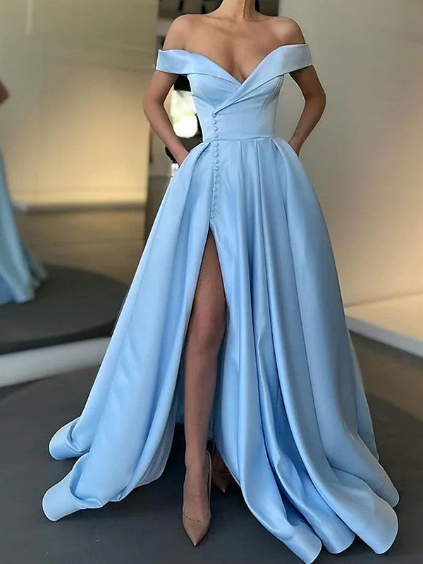 Glamorous Party Dress Ruffles Off-the-Shoulder Sleeveless  Prom Dress