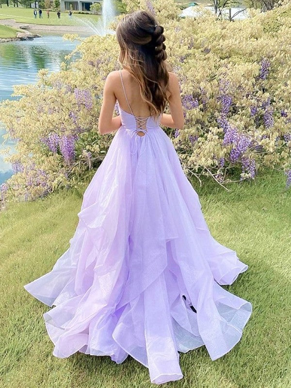 Gorgeous Ruffles V-neck Sleeveless  Prom Dress