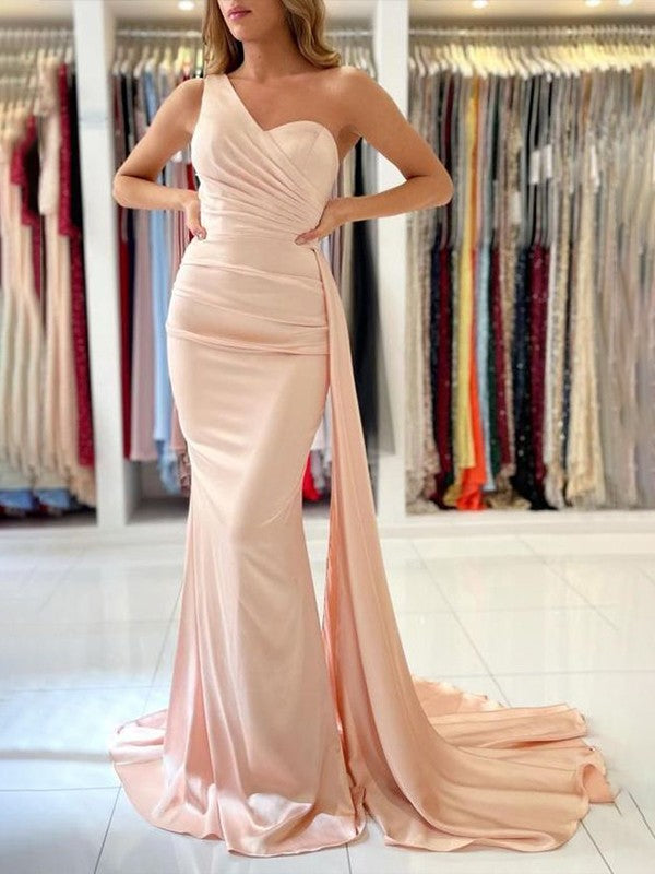 Gorgeous Ruffles One-Shoulder Sleeveless  Prom Dress