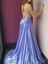 Gorgeous Elastic Woven Satin Ruffles V-neck Sleeveless  Prom Dress