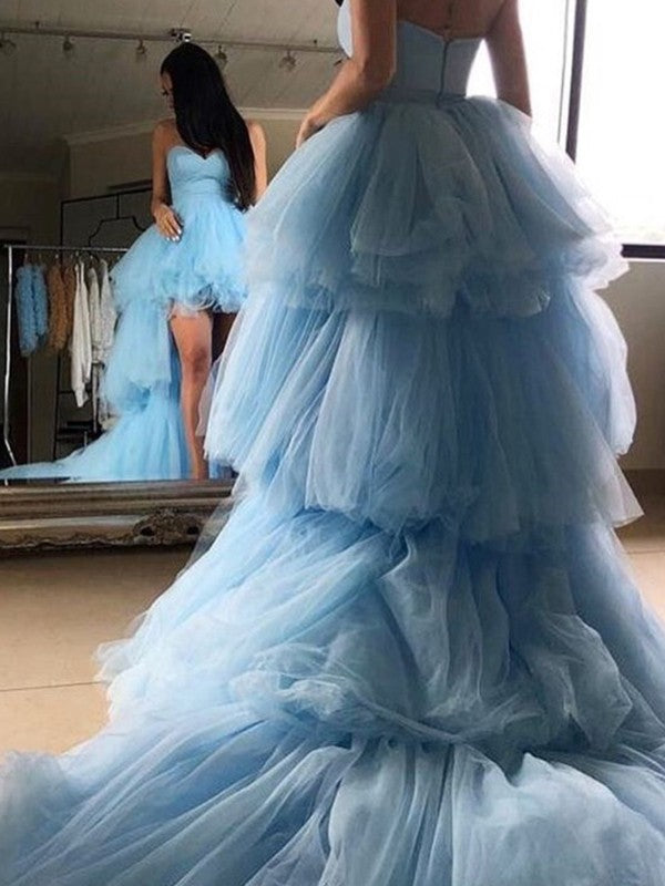 Gorgeous Tulle Layers Sweetheart Sleeveless  Prom Dress