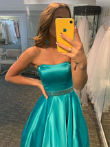 Glamorous Party Dress Ruffles Strapless Sleeveless  Prom Dress