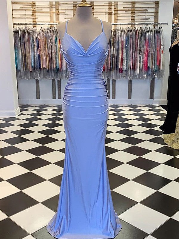 Designer Sheath Ruched Spaghetti-Straps Sleeveless  Prom Dress