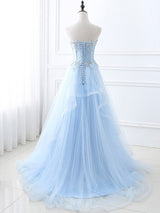 Elegant Tulle Ball Dress Appliques Sweetheart Sleeveless  Prom Dress