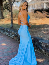 Classy Ruched V-neck Sleeveless  Prom Dress