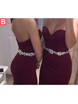 Beautiful Sleeveless Mermaid Sweetheart Satin Beading  Prom Dress