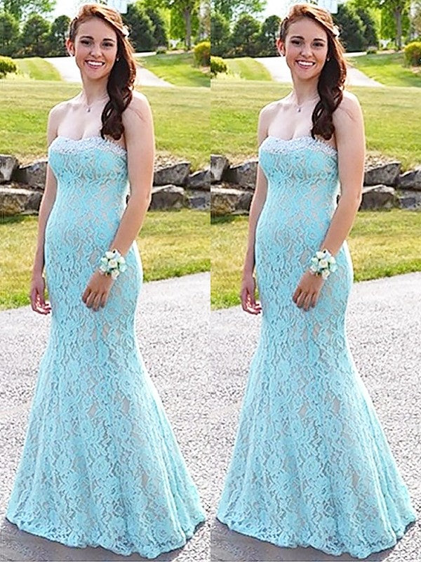 Beautiful Sleeveless Mermaid Sweetheart Lace Beading Long Prom Dress