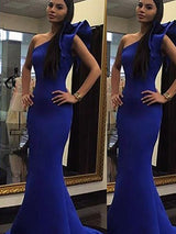 Beautiful Sleeveless Mermaid One-Shoulder Ruffles  Elegant Evening Dress