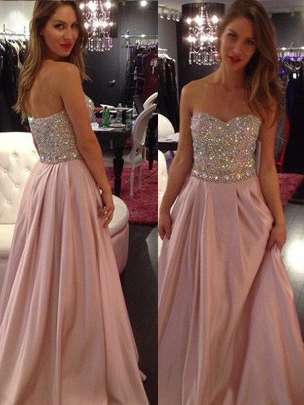 Sleeveless Amazing Sweetheart Long Chiffon Beading Prom Dress