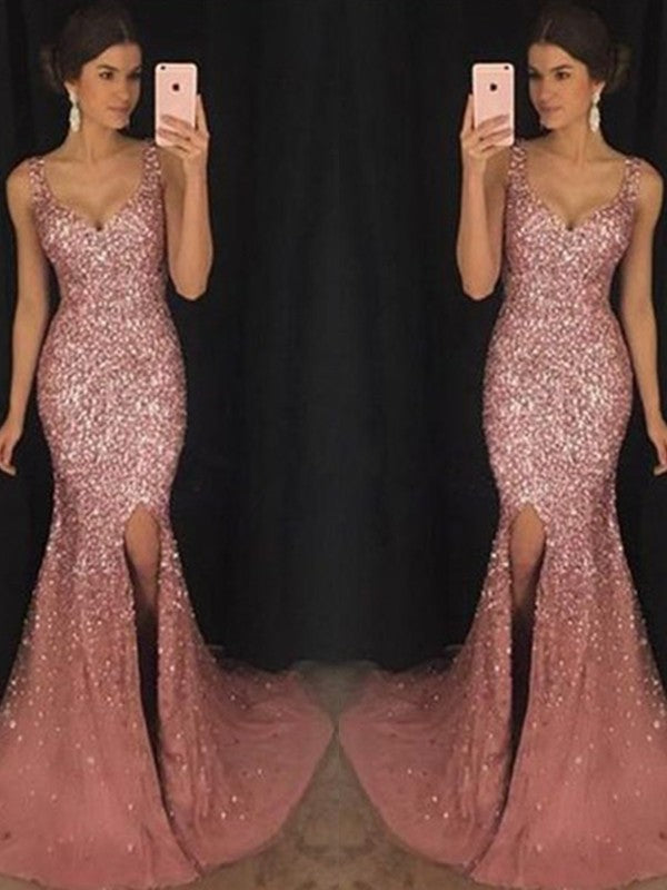 SheathSweetheart  Sleeveless Tulle Prom Dress